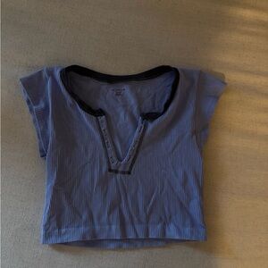 Urban Outfitters Blue and Black Crop Top